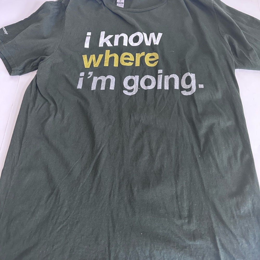 Stylish Dark Green Graphic Tee - Short Sleeve